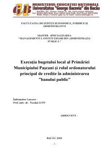 Execuția bugetului local al Primăriei Municipiului Pașcani și rolul ordonatorului principal de credite în administrarea banului public - Pagina 2