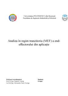 Analiza în regim tranzitoriu (MEF) a end-effectorului din aplicație - Pagina 1