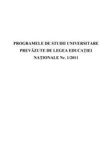 Programele de studii universitare prevăzute de legea educației naționale nr. 1 pe 2011 - Pagina 1