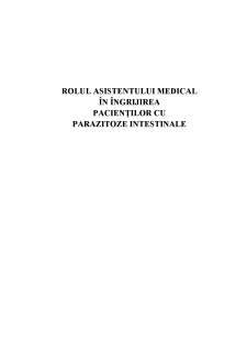 Rolul asistentului medical în îngrijirea pacienților cu parazitoze intestinale - Pagina 2