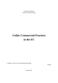 Unfair commercial practices in EU - Pagina 1
