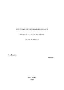 Cultura și civilizația babilioniană - Pagina 1