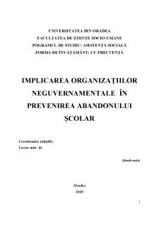 Implicarea organizațiilor neguvernamentale în prevenirea abandonului școlar - Pagina 1