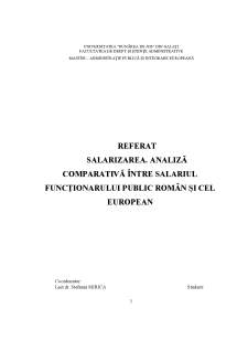 Salarizarea - Analiză comparativă între salariul funcționarului public român și cel european - Pagina 1