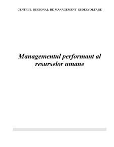 Managementul Performant al Resurselor Umane - Pagina 1