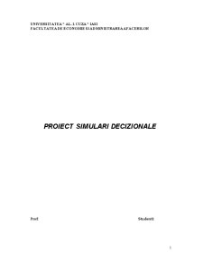 Proiect simulări decizionale - Euro Gama Company - Pagina 1
