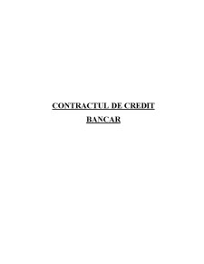 Contract de Credit Bancar - Pagina 1