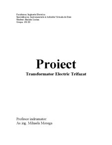 Proiect Transformator Electric - Pagina 1
