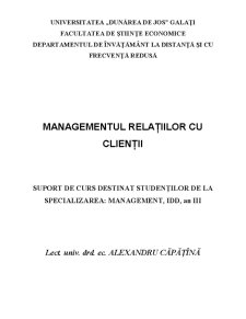 Managementul Relațiilor cu Clienții - Pagina 1