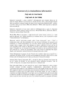 Internet-ul și Criminalitatea Informatică - Pagina 1