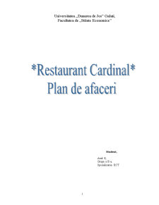 Plan de Afaceri - Restaurant Cardinal - Pagina 1