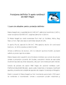 Protejarea delfinilor din apele românești - Pagina 1
