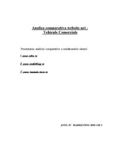 Analiză comparativă website-uri - vehicule comerciale - Pagina 1