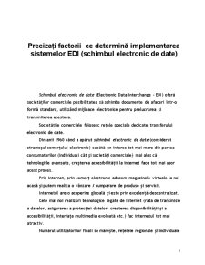 Factorii ce Determină Implementarea Sistemelor EDI - Pagina 1