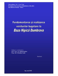 Fundamentarea și realizarea veniturilor bugetare la baza hipică Dumbrava - Pagina 1