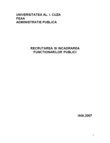 Recrutarea și încadrarea funcționarilor publici - Pagina 1