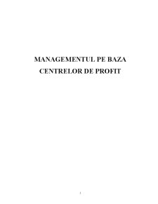 Managementul pe baza centrelor de profit - Pagina 1