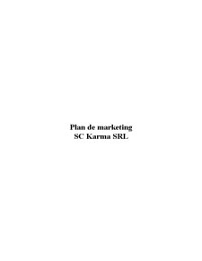 Plan de Marketing - SC Karma SRL - Pagina 1