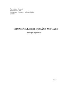 Dinamica limbii române actuale - inovații lingvistice - Pagina 1