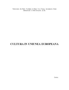 Cultura în Uniunea Europeană - Pagina 1