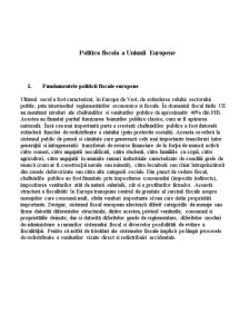 Politica fiscală a UE - Pagina 1