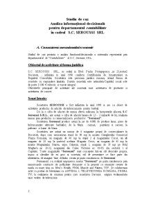 Studiu de Caz - Analiza Informational-Decizionala pentru Departamentul Contabilitate în Cadrul SC Seroussi SRL - Pagina 2