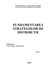 Fundamentarea Strategiilor de Distributie - Pagina 1