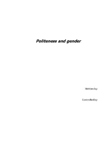 Politeness and Gender - Pagina 1