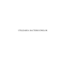 Utilizarea Bacteriocinelor - Pagina 1