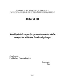 Studii privind Compoziția și Structura Materialelor Compozite Utilizate în Tehnologia Apei - Pagina 1