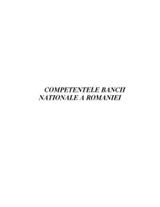 Competențele Băncii Naționale a României - Pagina 1