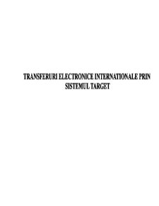 Transferuri electronice internaționale prin procedeul target - Pagina 1