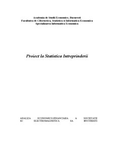 Analiza economico-financiară a societății SC Electromagnetica SA București - Pagina 1
