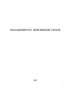 Managementul resurselor umane - SC Mechel SA Câmpia-Turzii - Pagina 1