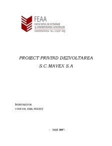 Proiect Privind Dezvoltarea SC Mavex SA - Pagina 1