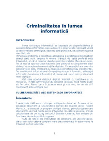 Criminalitatea în Domeniul Informaticii - Pagina 1