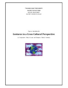 Paper în Interculturality - Gestures în a Cross Cultural Perspective - A Comparative Study of Asian and European Cultural Gestures - Pagina 1