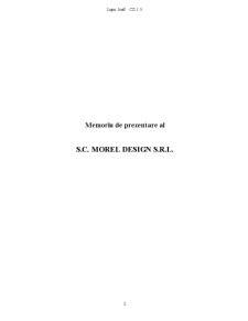Memoriu de Prezentare al SC Morel Design SRL - Pagina 2