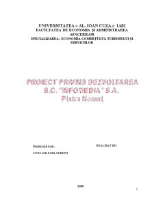 Proiect Privind Dezvoltarea SC Infomedia SA - Pagina 1