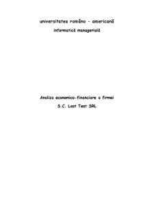 Analize Economico - Financiare - Pagina 1