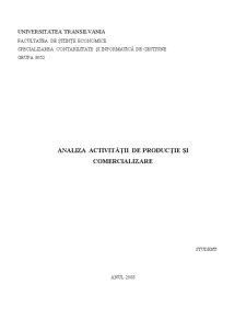 Analiza Activității de Producție și Comercializare - Pagina 1