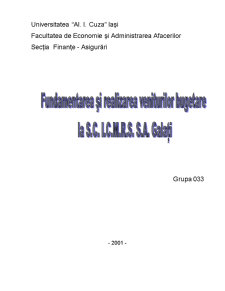 Fundamentarea și realizarea veniturilor bugetare la SC I.C.M.R.S. SA Galați - Pagina 1