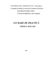 Lucrare de practică - tehnică bancară - BRD - Pagina 1