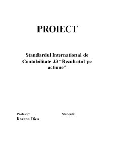 Standardul internațional de contabilitate 33 - rezultatul pe acțiune - Pagina 1