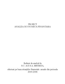 Analiza economico-financiară a unei firme - SC ACI SA Bistrița - Pagina 1
