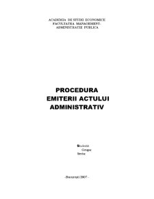 Procedura emiterii actului administrativ - Pagina 1