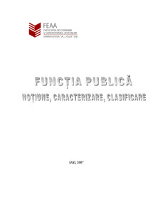 Funcția publică - noțiune, caracterizare, clasificare - Pagina 1