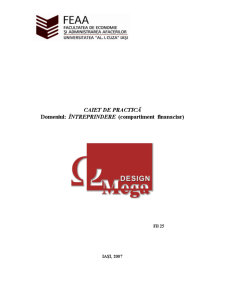 Caiet de Practica in Domeniul Intreprindere - Compartiment Finanaciar - SC Mega Design SRL - Pagina 1