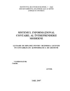 Sistemul Informațional Contabil al Întreprinderii Moderne - Pagina 1