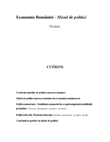 Economia României - Mixul de Politici - Pagina 1